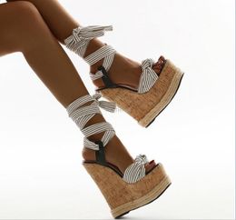 Sandals Western Style Summer Solid Women White Platform Wedges Sandals Fashion High Heels Shoes Ankle Strap Ladies Open Toe Sandals 230711
