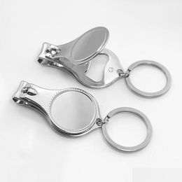 Key Rings Customized Logo Company Gift Promotional Gifts Wine Bottle Opener Openers Keychain Ring Nail Clippers Drop Delivery Jewelry Dh4Vv