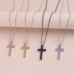 Pendant Necklaces Classic Stainless Steel Cross Charm Necklace Men And Women Punk Jewellery Accessories Gift The Trend
