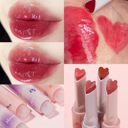 Lip Gloss Waterproof Love Shape Lipstick Pencil Jelly Mirror Long-lasting Pen Flower Butterfly Tint Korean Cosmetic