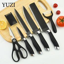 7-piece set of dual electric head wavy kitchen knives Complete set of small vegetable knives and peeler combinations