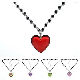 Pendant Necklaces Gothic Heart Shaped Necklace Sweet Cool Girl Fashion Multicolor Birthday Chain Party Jewelry Gift Accessories