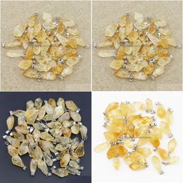 Charms Natural Citrine Stone Irregar Ore Crystal Necklace Diy Pendants Earrings Jewellery Making Accessories Drop Delivery Findings Com Dh38C