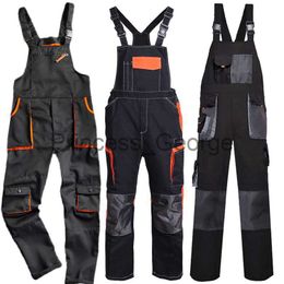 Others Apparel Bib Overall Casual Worker Clothing Plus Size Sleeveless Bib Pants Protective Coverall Strap Jumpsuits Fly Pockets Uniforms S4XL x0711