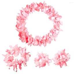 Decorative Flowers A Set Counts Tropical Hawaiian Luau Flower Lei Party Favours Front Door Wreath 24 Inch Heart Wreaths