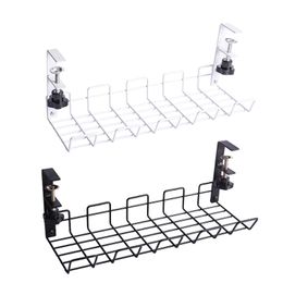 Storage Holders Racks Under Table Storage Rack Cable Management Tray Desk Socket Holder Wire Organizer 230710