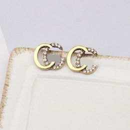 Luxurys Designer Brand Elegant Stud Earring Double Letters Girls Earrings Luxury Fashion Jewelry Woman Earring Gift Accessoriesy 20style