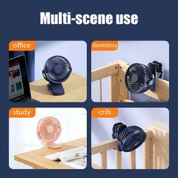 Electric Fans Cameras Portable Table Fan Clip on Type USB Rechargeable Mini Desk Fan Degree Rotation electric fan for Desk Student Dormitory