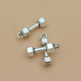 120Pcs Barbell Dumbbell Gym Exercise Sports Bodybuilding Fitness Charm Pendant For DIY Bracelet Necklace Jewelry Making Findings A-060