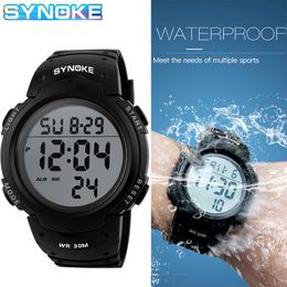 SYNOKE 9668 Men Sports Watches Chronos Countdown Men's Watch Waterproof LED Digital Watch Man Electronic Clock Relogio Masculino