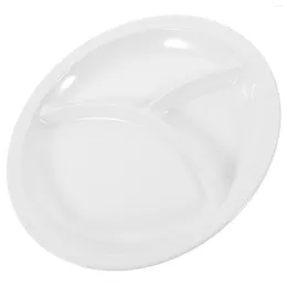 Dinnerware Sets School Use White Dinner Plates Reusable Plate Household Compartment Dish Dishwasher Safe
