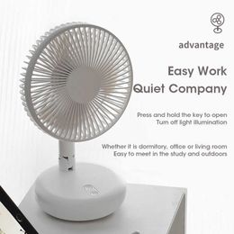 Electric Fans Cameras Portable Folding Fan Led Night Light Type-C Rechargeable Telescopic Table Lamp Desk Speed Variable Fans Home Office