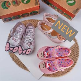 Sandals Summer Girls Mini Melissa Flat Princess Sandals Fashion Cake Biscuit Cartoon Baby Shoes Children's Party Sandals E618 Z230711
