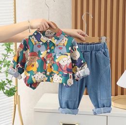 Neue Frühling Herbst Mode Baby Kleidung Sets Kinder Mädchen Jungen Cartoon Hemd Hosen 2 Teile/sätze Kleinkind Casual Kostüm Kinder Trainingsanzüge