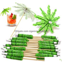 Bar Tools Drink Umbrellas Cocktail Picks Coconut Palm Parasol Tooticks Fruit Cupcake Toppers Party Decor Xbjk2301 Drop Delivery Home Dhxju