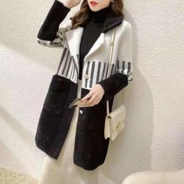 Pants Woollen Coat Women New Autumn Winter Korean Trend Ladies Imitation Mink Veet Jacket Simple Midlength Female Thickened Top Coat
