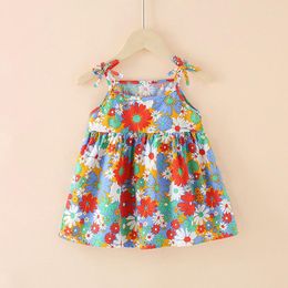 Girl Dresses Girls' Dress Children's Print Princess Sling Summer Korean Kids Clothes Spaghetti Strap Baby Floral Dresss