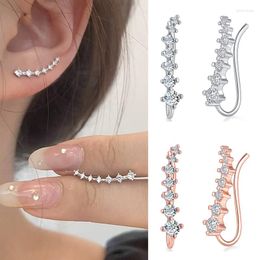 Backs Earrings Dainty Long Dipper Ear Hook Clip For Women Kpop Zircon Climbing Cuff Korean Style Fashion Jewelry Gift