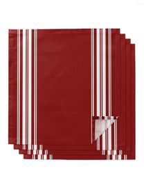 Table Napkin Wine Red Stripes For Wedding Party Printed Placemat Tea Towels Kitchen Dining