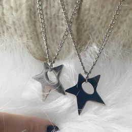 Pendant Necklaces Y2K Hollow Star Necklace For Women Girls Fashion Punk Hip Hop Metal Pentagram Choker Men Jewellery Accessories