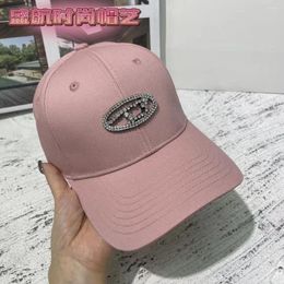 Ball Caps Gotoola 2023 Summer All-Match Peaked Cap Rhinestone Letters Baseball Men And Women Show Face Small Net Red