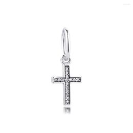 Loose Gemstones CKK 925 Sterling Silver Pendant Symbol Of Faith Cross Dangle Beads Fit Bracelet Charms For Jewelry Making