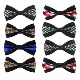 Bow Ties Plaid Adult Bowtie Classic Man Fashion Wedding Party Formal Satin Gift Silk Multicolor Adjust Neck Tie Style Clip-On