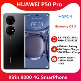 in stock original huawei p50 pro 4g smart phone 6.6'' oled 120hz fhd+2700x1228 screen 4360mah battery 50mp main camera otg nfc
