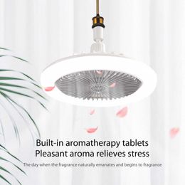 Electric Fans 30W Ceiling Fan with Lighting Lamp Aromatherapy Fan Lamp with Control for Bedroom Living Home Silent