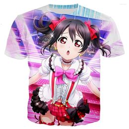 Men's T Shirts Summer Love Live T-Shirts Anime Sexy Girls 3D Print Streetwear Men Women Casual Fashion Oversized Shirt Kids Tees Tops