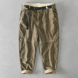 Men's Pants Autumn And Winter Cotton Vintage Solid Colour Casual Corduroy High Quality Cargo