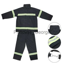 Others Apparel Fire Equipment Flame Retardant Fireproof Heatproof Firemen Protective Clothing Reflective Coat Trousers Fire Resistant Clothes x0711