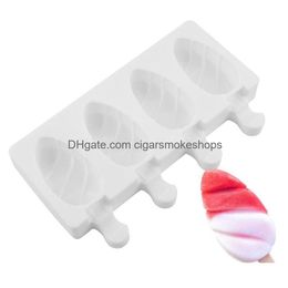 Baking Moulds Home Garden Sile Ice Cream Molds 4 Cell Cube Tray Food Safe Popsicle Maker Diy Homemade Zer Lolly Mod Drop Delivery Ki Dhxi3