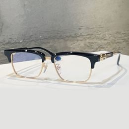 Mens Half Rim Eyeglasses Glasses Frame Titanium Gold Metal Frames Optical Glasses Frame Eyewear with Box