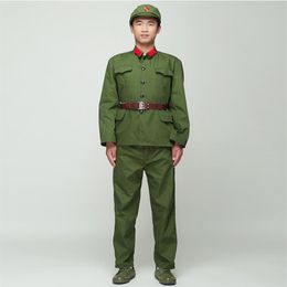 North Korean Soldier Uniform Red guards green performance costume stage film television Eight Route Army Outfit Vietnam Military3002