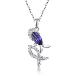 Pendant Necklaces NL-00082 Korean Fashion Accessories Silver Plated Luxury Crystal Fish Necklace For Women Mother's Day Gift Items