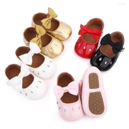 First Walkers Toddler Baby Girl Leather Shoes Princess Dress Outdoor Retro Spring Summer Autumn Flats Glitter Bow-Knot