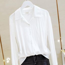 Women's Blouses 2023 Women Summer Long Sleeve Top Loose White Shirts For Ladies Luxury JNF37
