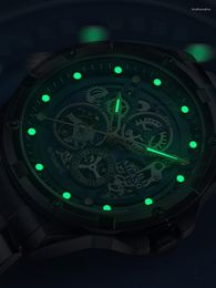 Wristwatches AILANG Brand Top Luxury Men's HD Luminous Hands Mechanical Watch For Men Sport Waterproof Full Steel Hollow Automatic Watches