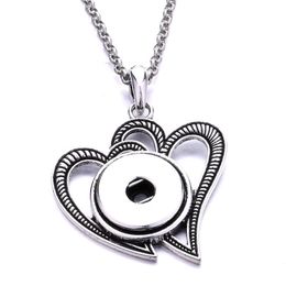 Pendant Necklaces Vintage Heart Leaf Owl Charms Snap Button Necklace 18Mm Ginger Snaps Buttons For Women Jewellery Drop Delivery Pendan Dhkvy