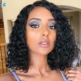 Human Hair Wigs For Women Curly Lace Wigs Highlight Coloured Human Hair Wigs Water Wave Short Lace Brazilian Hair Wig