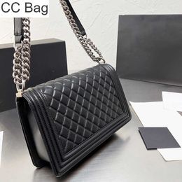 10A CC Bag Womens Vintage Classic Goatskin Aged Silver Metal Bags Quilted Maxi Boy Girls Fashion Chain Strap Crossbody Shoulder Large Capacity Luxury