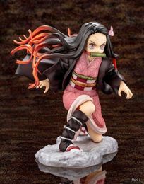 Action Toy Figures 14CM Anime Figure Demon Slayer Cute Battle Squat Poses Model Dolls Toy Girl Gift Collect Boxed Material