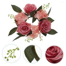 Decorative Flowers Ring Tea Light Christmas Wreath Garland Party Decoration Artificial Plants & Dining Table