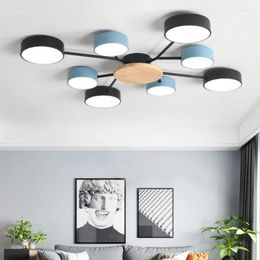 Ceiling Lights Arrival Modern LED Chandelier With Round Grey Metal Lampshades For Living Room Nordic Mounted Bedroom Lustre