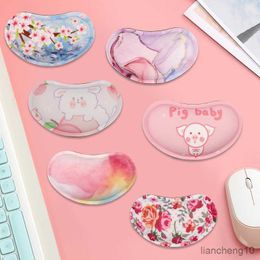Mouse Pads Wrist Mini Mouse Pad Lovely Animal Floral Gaming Mouse Pad Protective Wrist Rest Support Mat Cute Office/student Accessories R230711