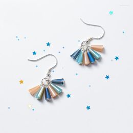 Dangle Earrings MloveAcc Bohemia Multi-color Crystal Bead Drop For Women Fashion 925 Sterling Silver Party Jewellery