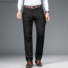 Men's Pants SHAN BAO Spring brand straight cotton stretch pants Classic business casual men's office solid Colour ultra-thin Leggings Z230712