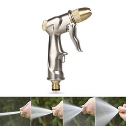 Watering Equipments 1Pcs High Pressure Water Spray Gun All Metal Plating Garden Hose Pipe Lawn Adjustable Mode Spraying Garden Irrigation Car Wash 230710