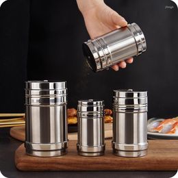 Storage Bottles Stainless Steel Seasoning Box Rotary Adjustment Spice Container With Hole Salt And Pepper Paprika Barbecue Shaker Jars